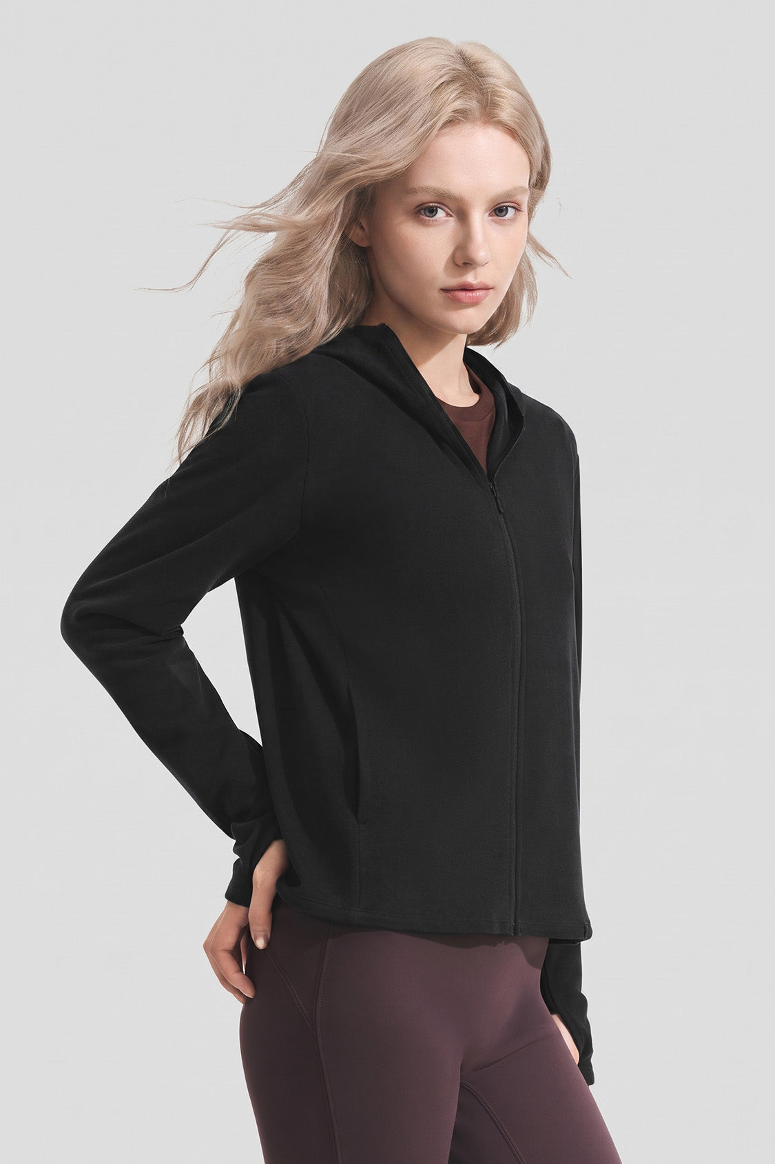 Women's Relaxed-Fit Fleece Sun Protection Jacket UV009