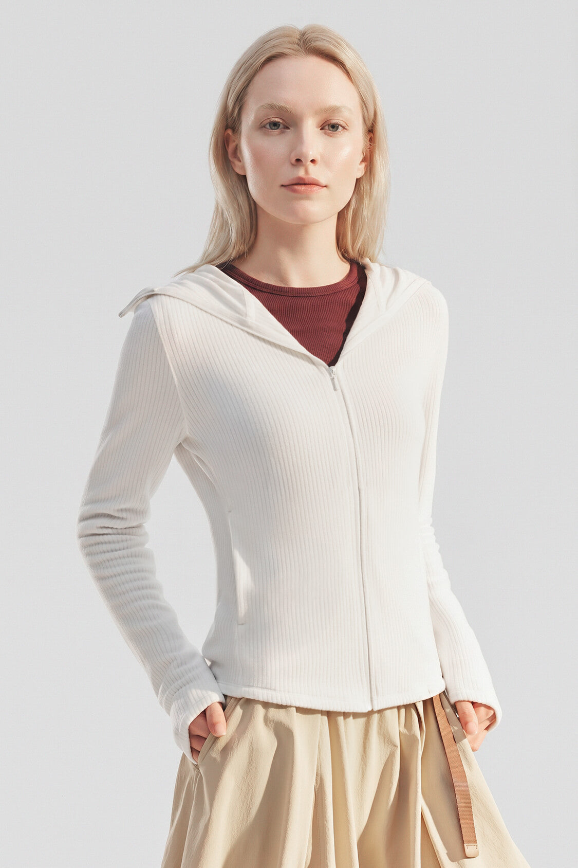 Women's Slim-Fit Fleece Sun Protection Jacket UV008