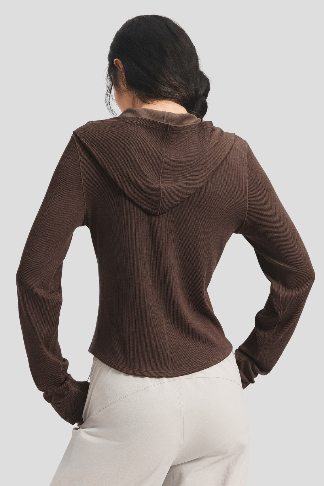 Women's High-Stretch Seamless Knit Hooded Base Layer Top EL025