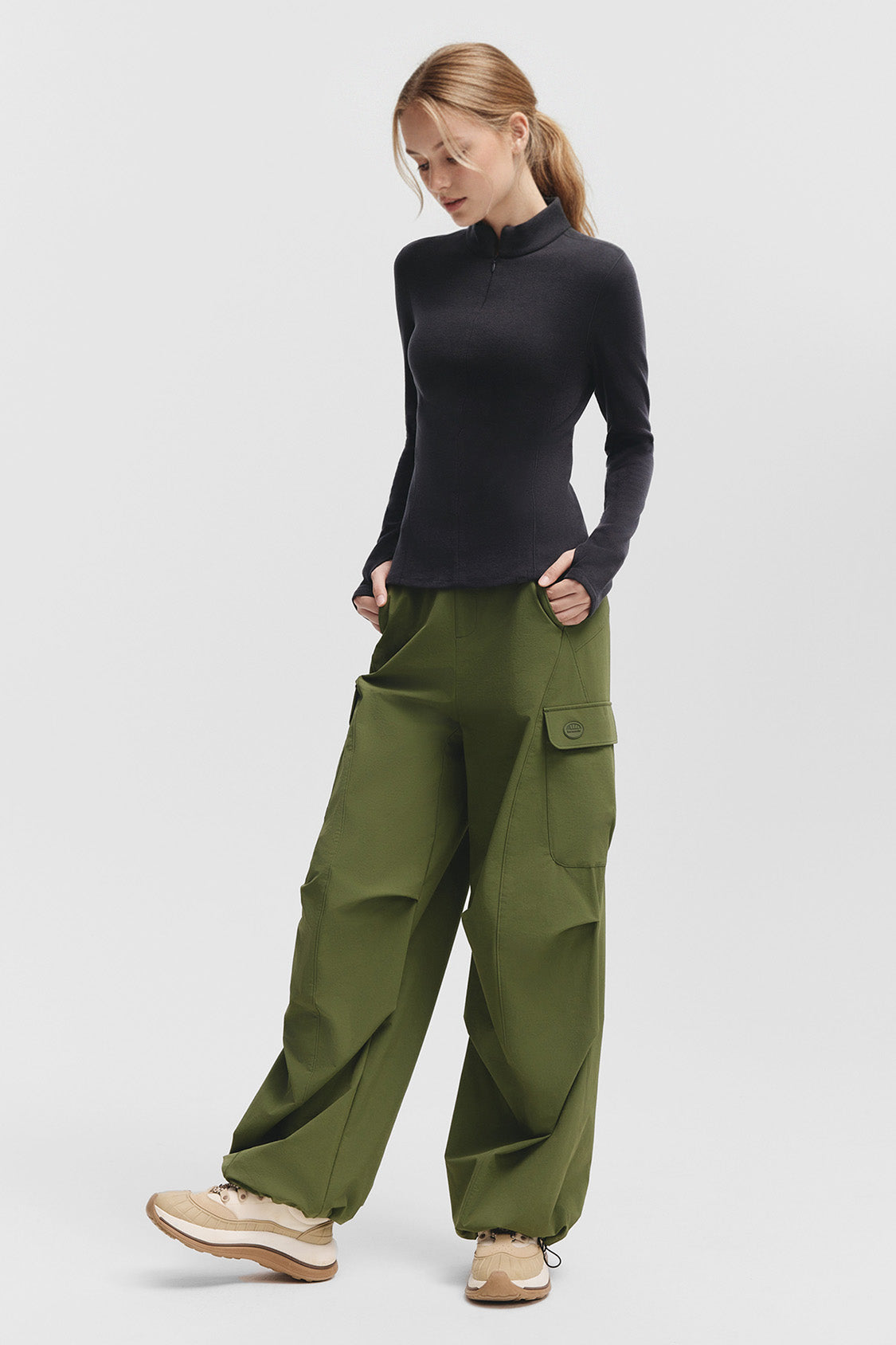 beneunder glacierzip womens medium warmth half zip fleece base layer #color_gray