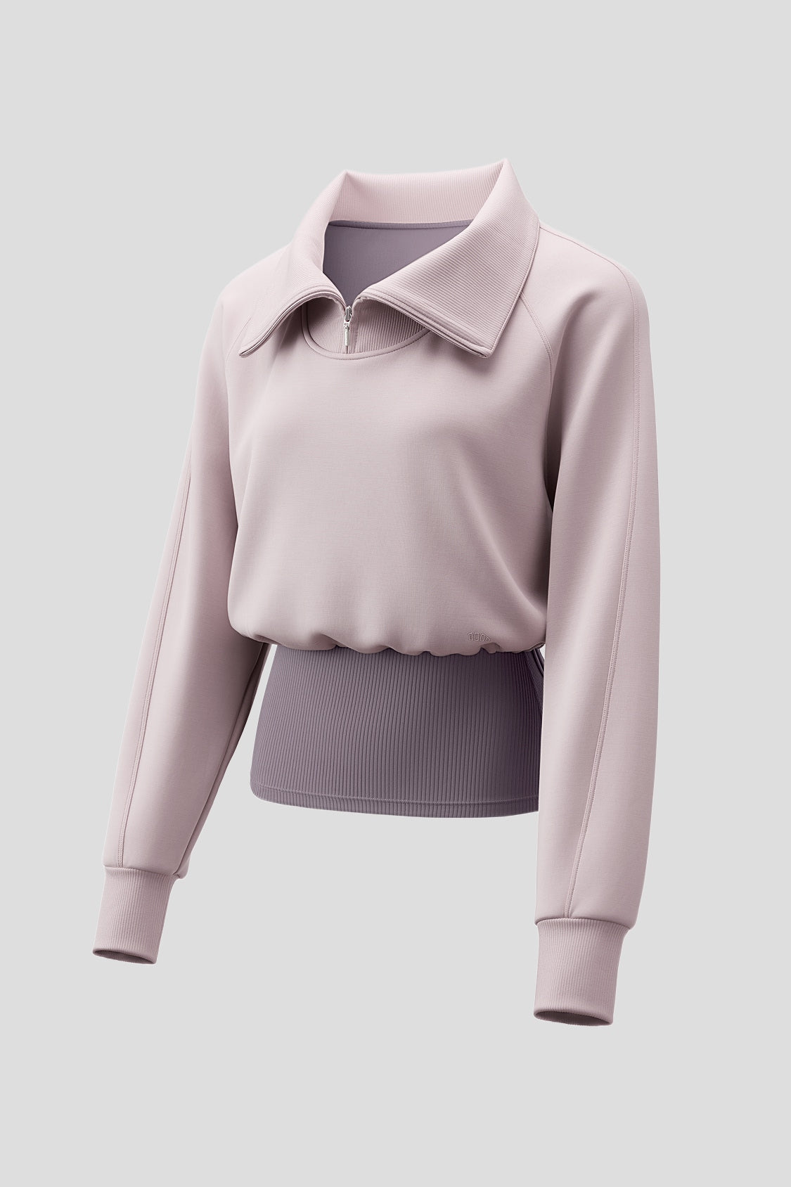 Sudadera entallada de doble capa con media cremallera para mujer HE022