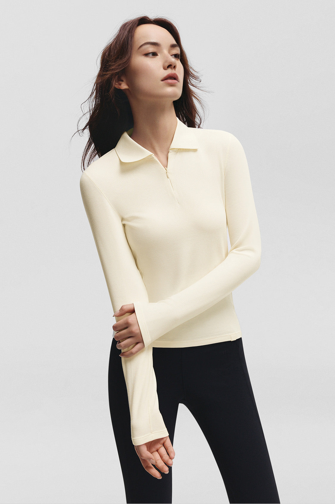 Women's Thermal Base Layer – Quarter-Zip Polo Long Sleeve