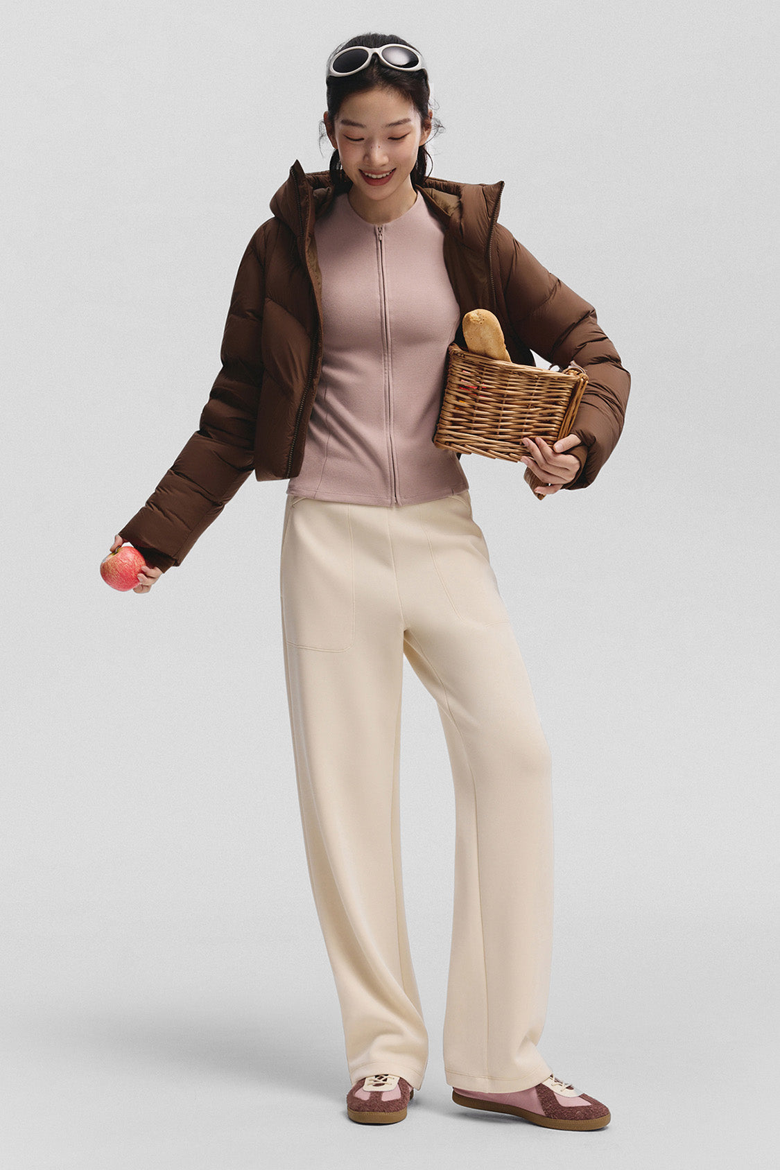 beneunder twintrail womens medium warmth double zip fleece base layer #color_light gray