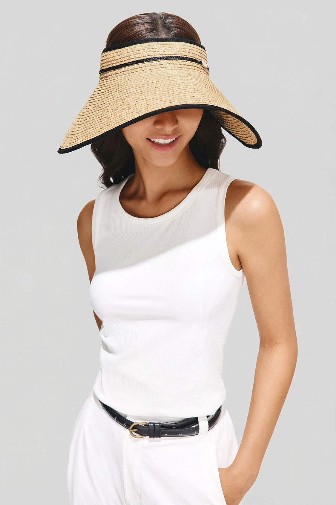 Women's Wide Brim Sun Protection Straw Hat UPF 50+ UL558