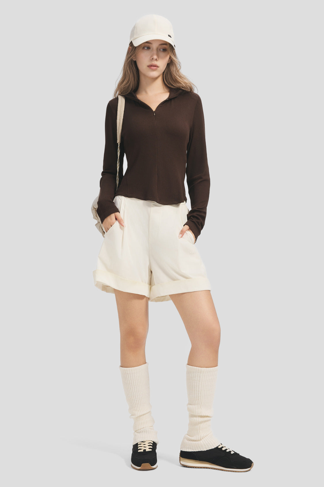 Women's High-Stretch Seamless Knit Hooded Base Layer Top EL025