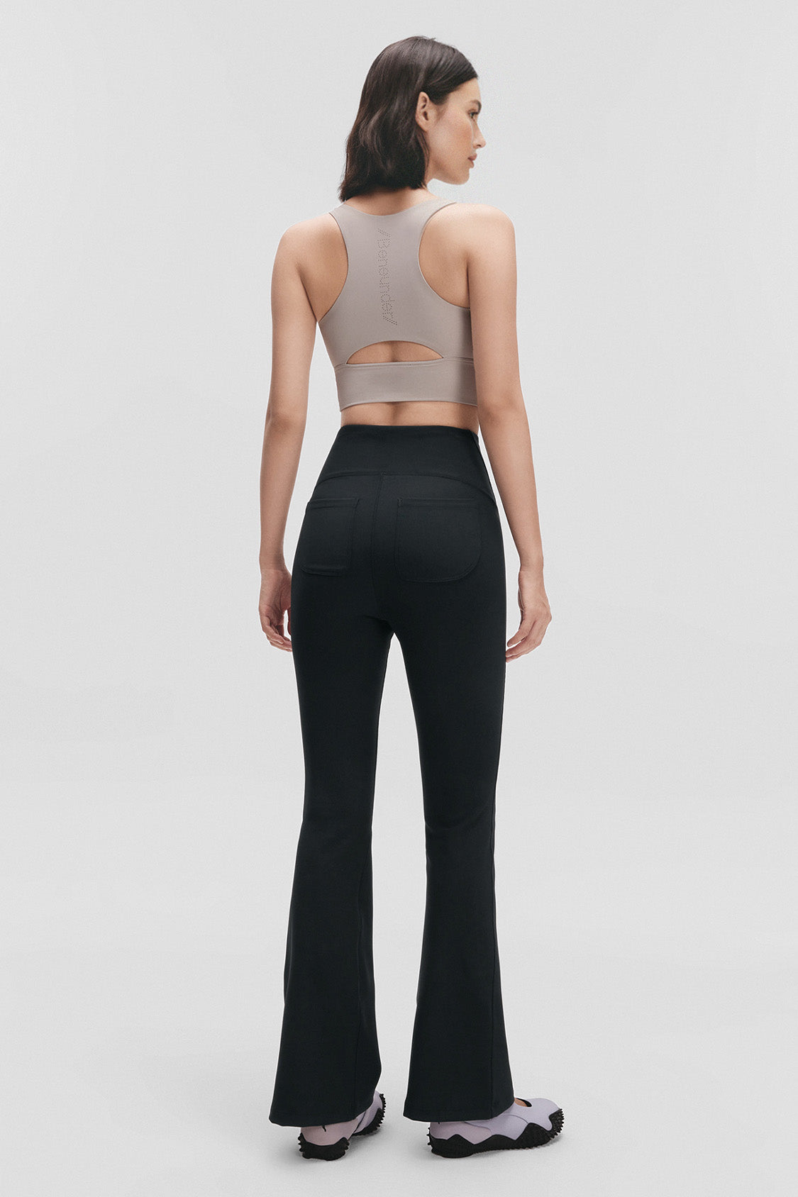 beneunder flexflare womens high stretch mini flare pants #color_black