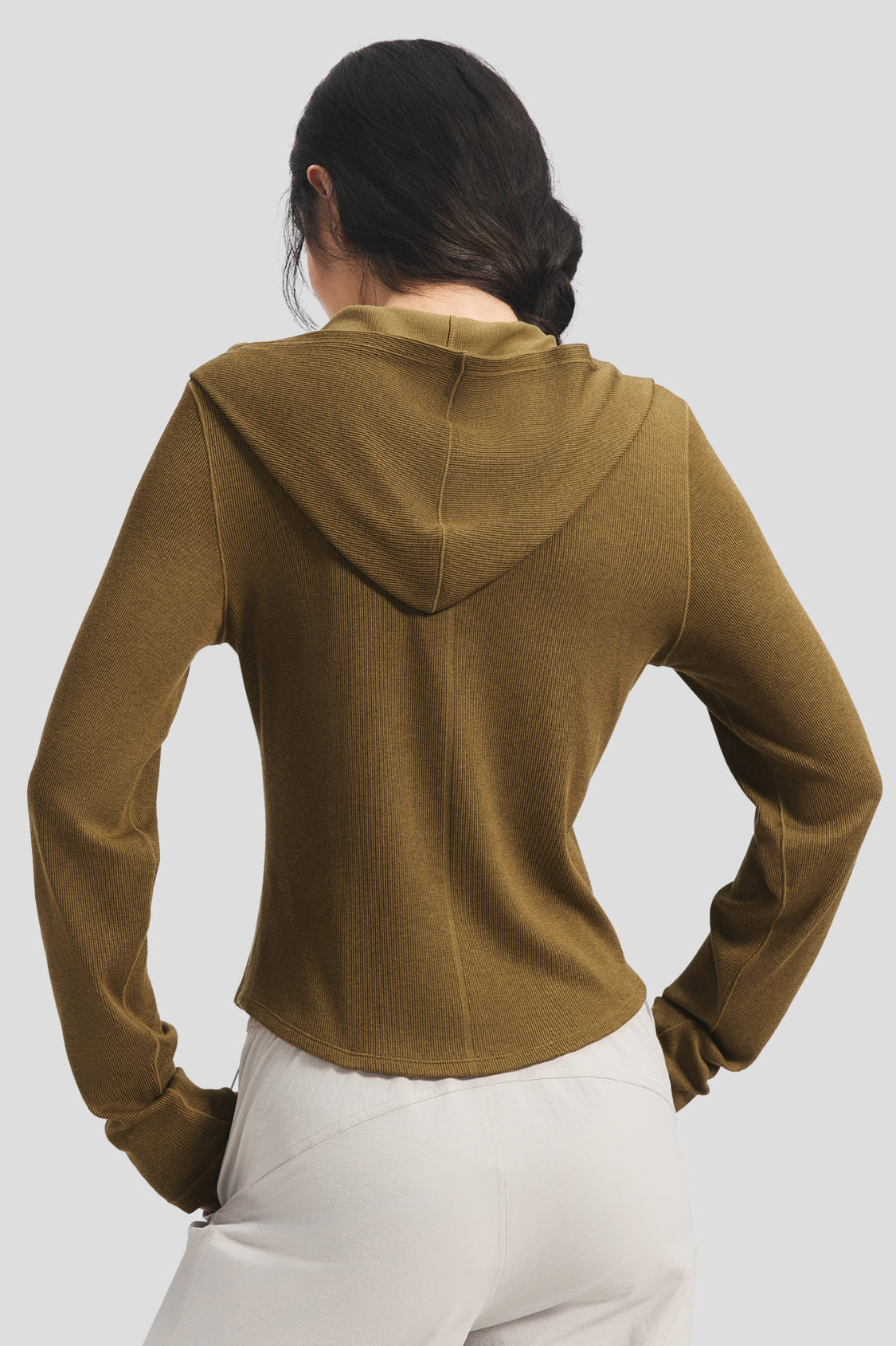 Women's High-Stretch Seamless Knit Hooded Base Layer Top EL025