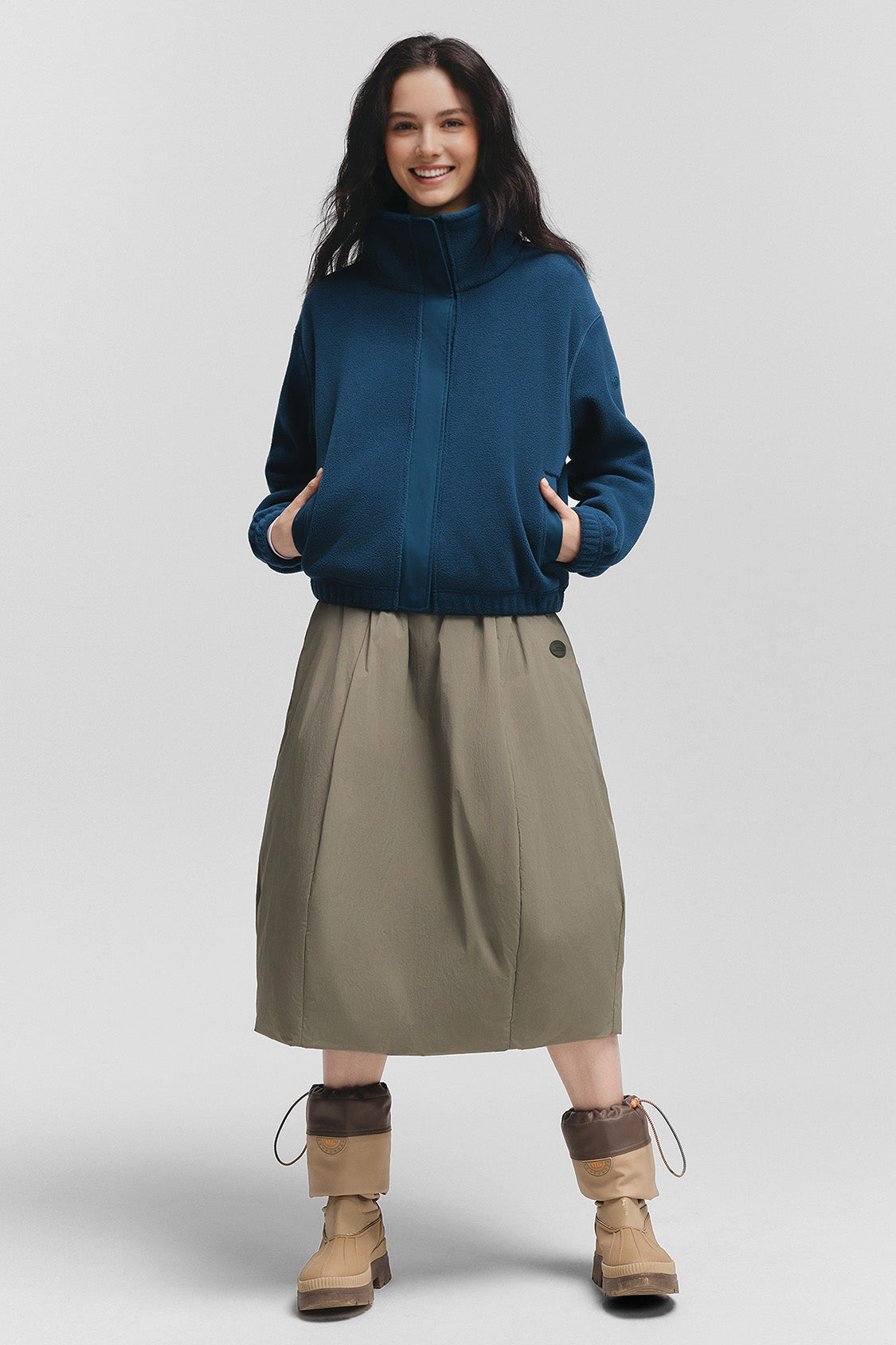 beneunder cozydrift womens light warmth relaxed fit fleece jacket#color_blue