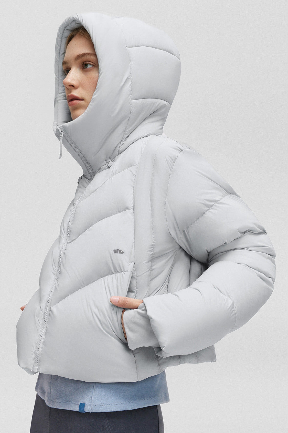 beneunder lofthaven womens extra warmth short down jacket #color_blue gray