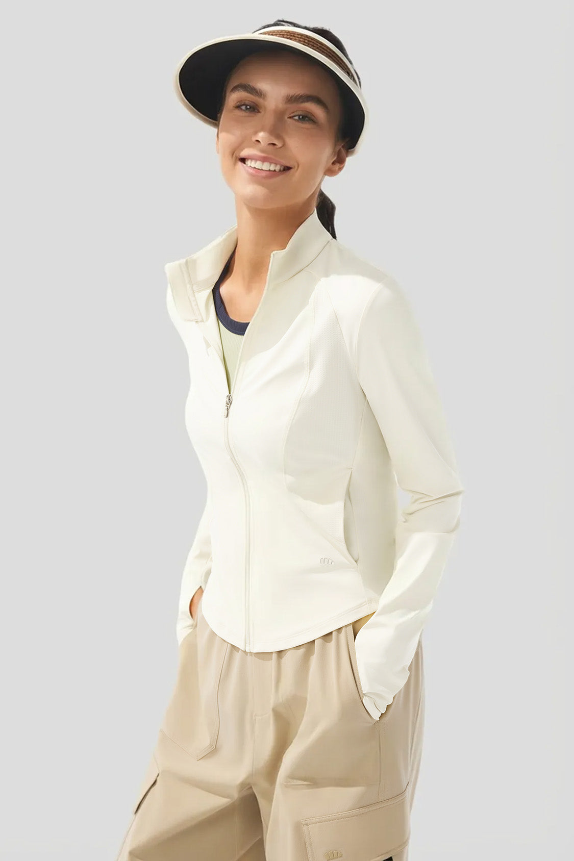 Women's Slim-Fit Sun Protection Jacket with Stand Collar UPF 100+ AL819