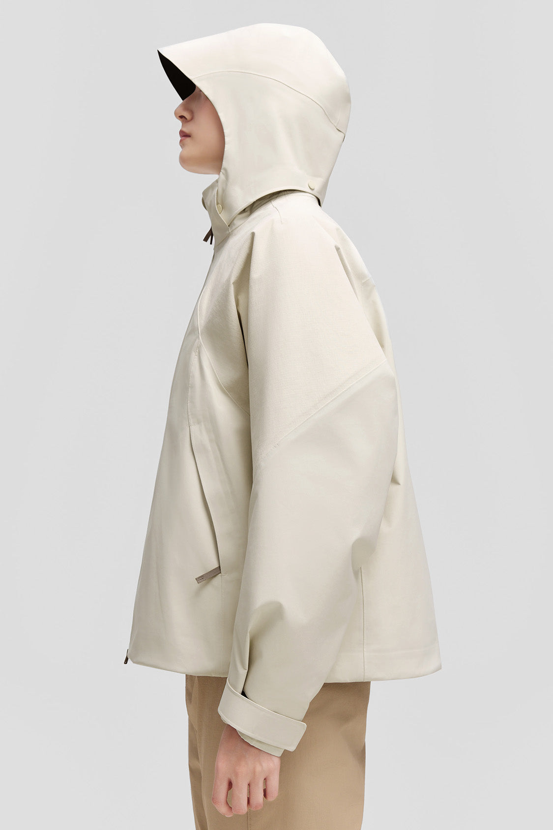 beneunder peakflex – women’s stretch insulated shell jacket (removable hood, warm liner) #color_beige