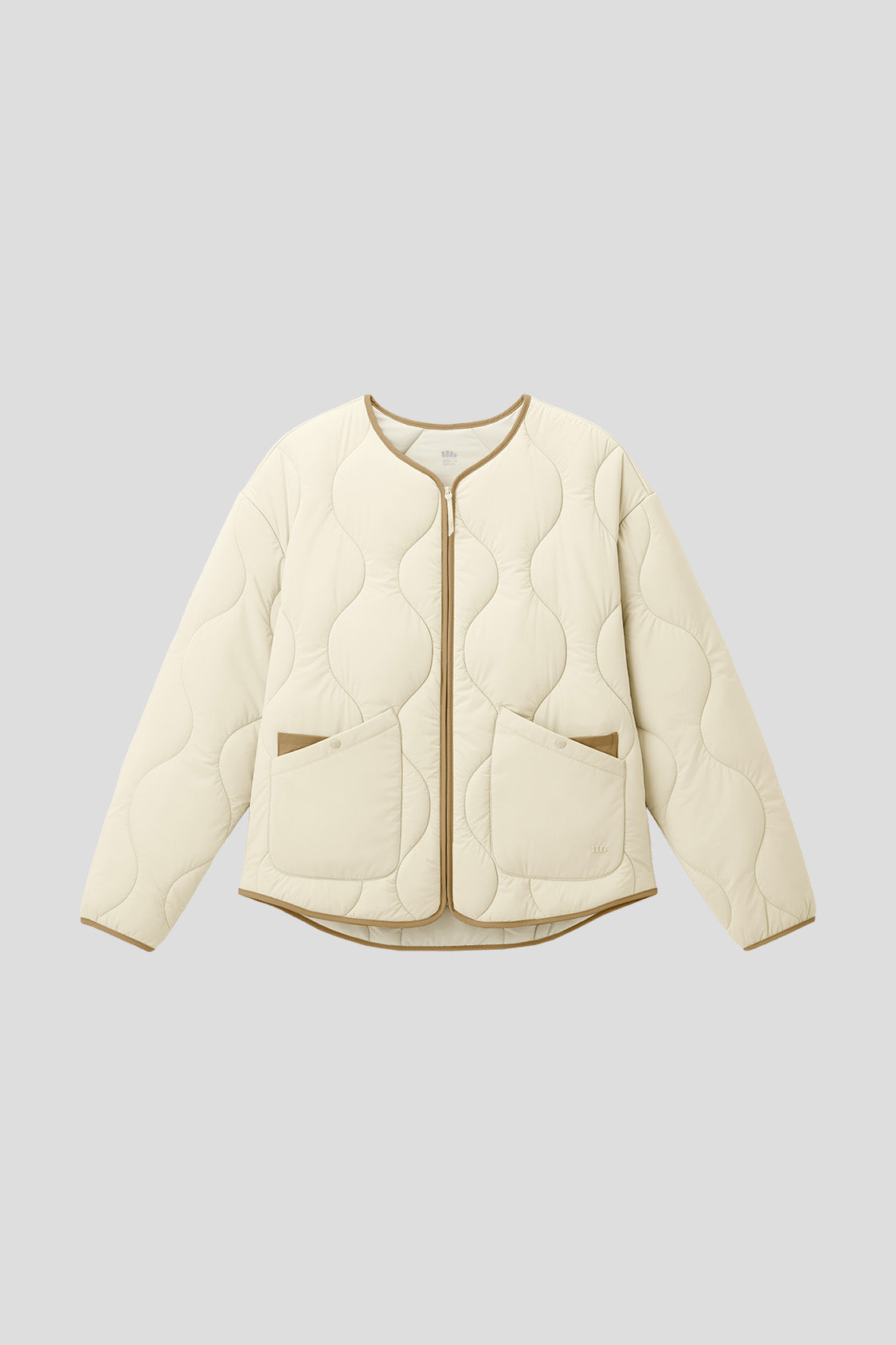 beneunder roundtrail womens medium warmth round neck fleece jacket #color_beige