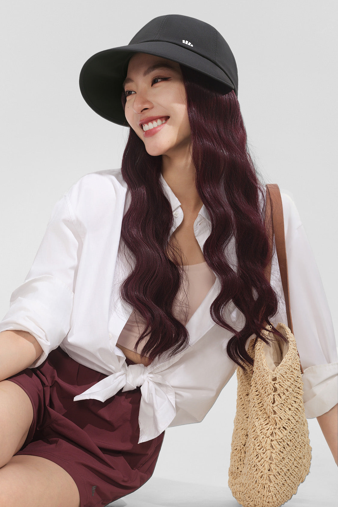 AirNest – Women’s Sun Shield Cap with Puffi Hair & 3D Ventilation Dome UPF50+