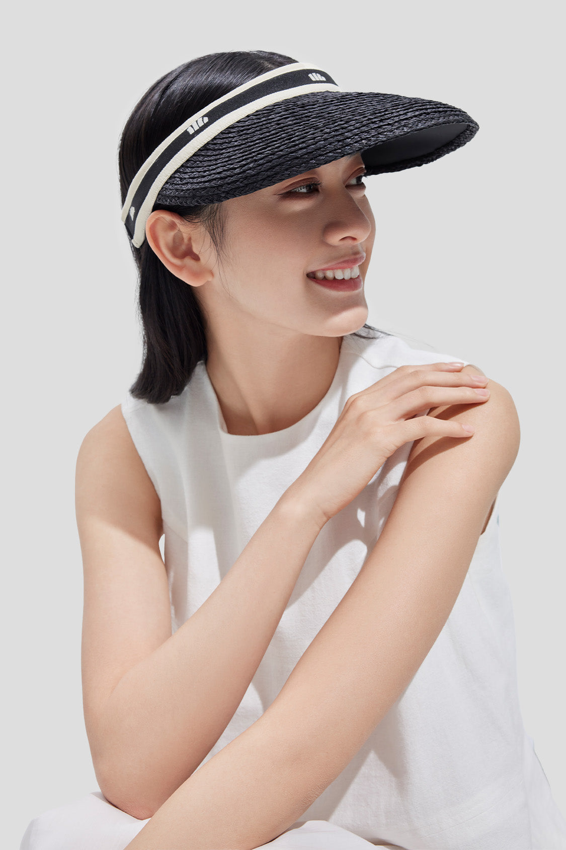 beneunder women's sun hats raffia upf50+ #color_black raffia