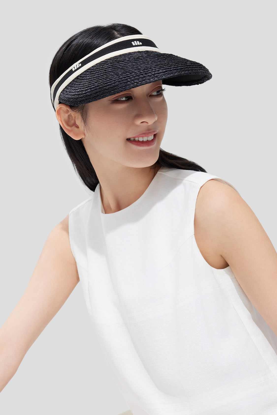 beneunder women's sun hats raffia upf50+ #color_black raffia