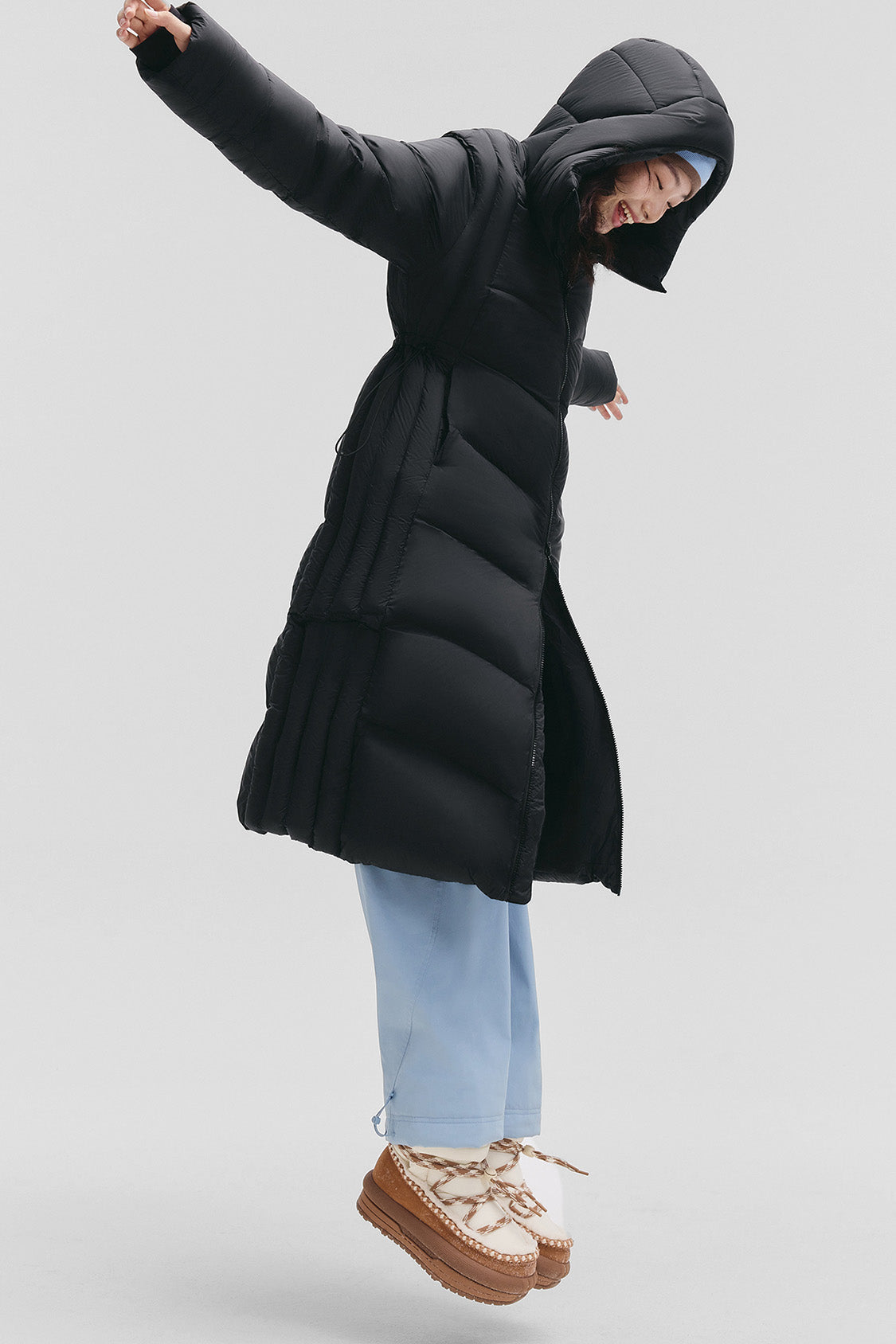 beneunder loftguard – women’s high-loft down coat (long, extreme warmth) #color_black