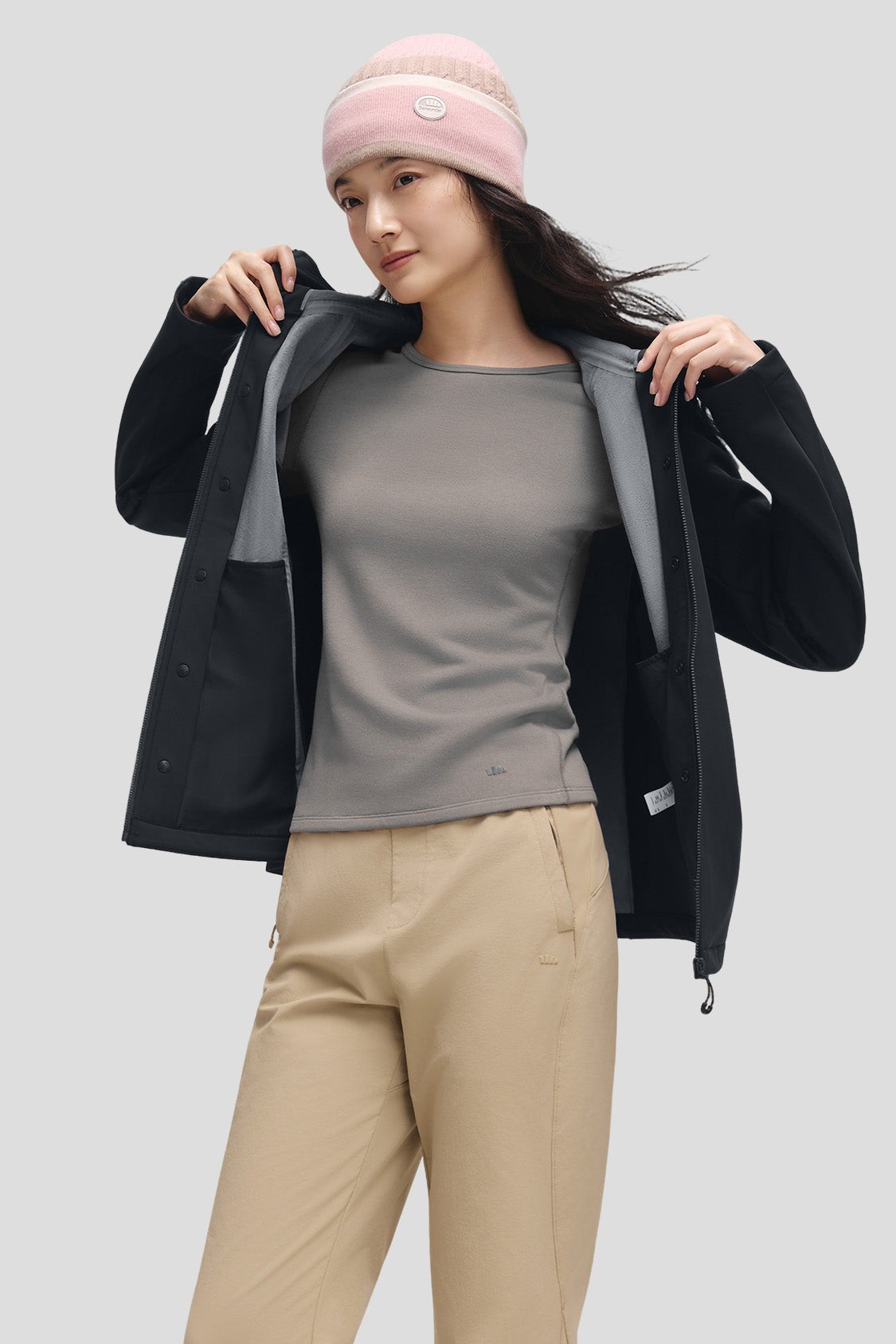 beneunder tritherm – women’s 3-in-1 hybrid insulated softshell jacket (extra warm) #color_black