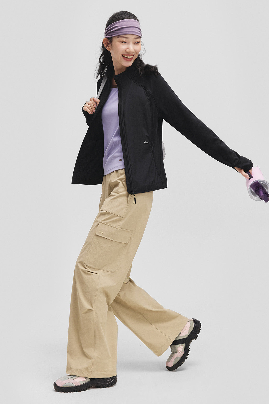 beneunder microwind womens light warmth windproof micro fleece jacket#color_black