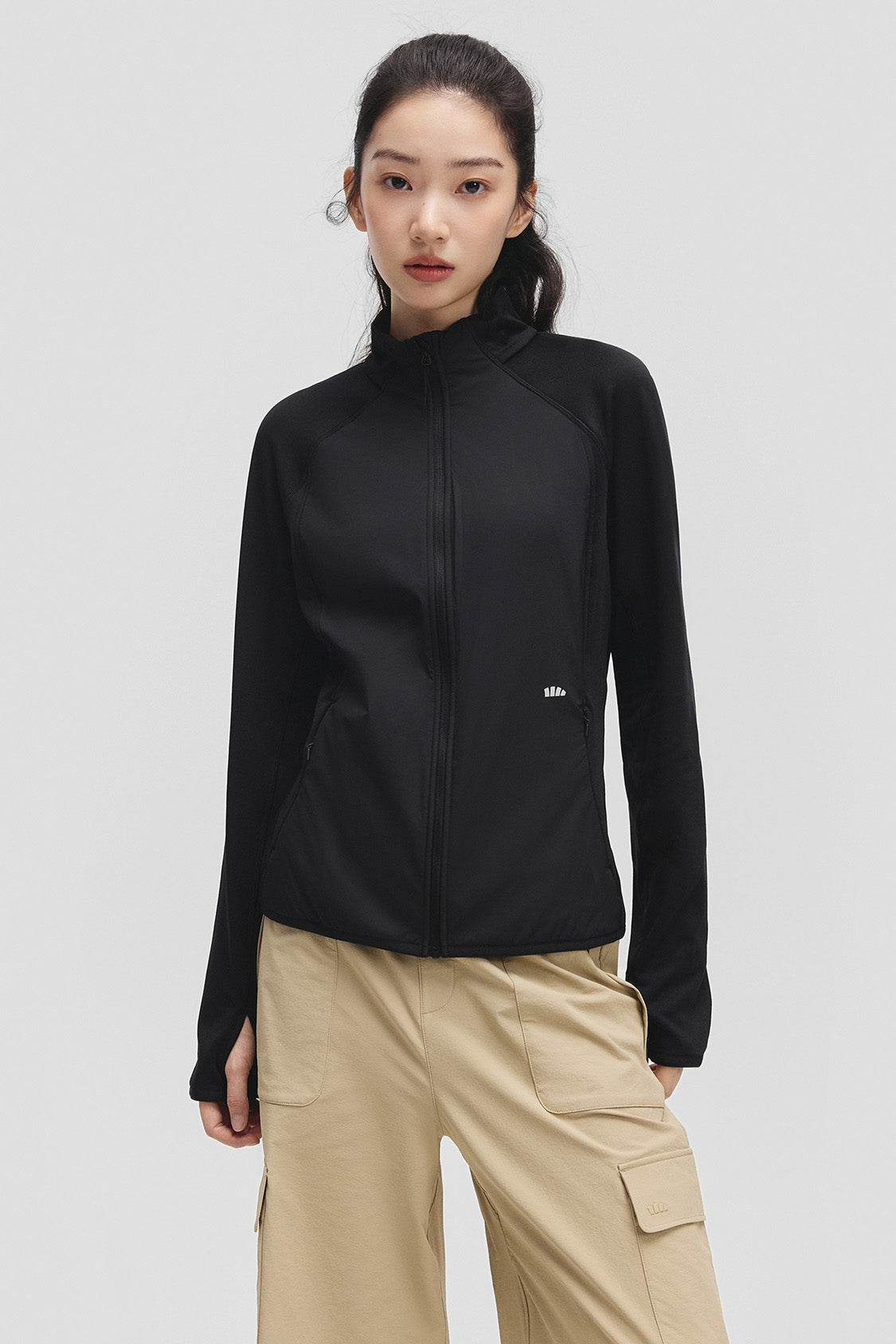 beneunder microwind womens light warmth windproof micro fleece jacket#color_black