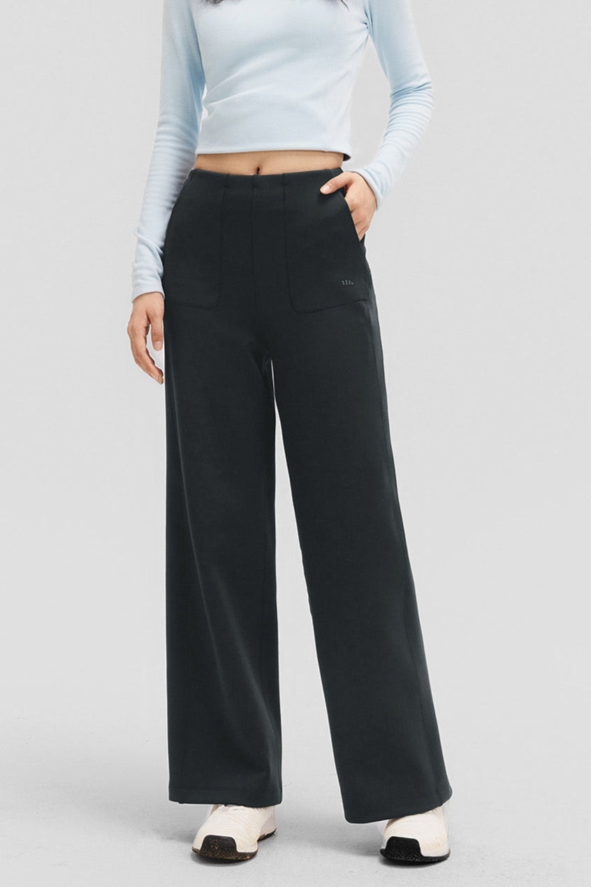 beneunder flowwarm – women’s high-stretch wide-leg thermal pants #color_black