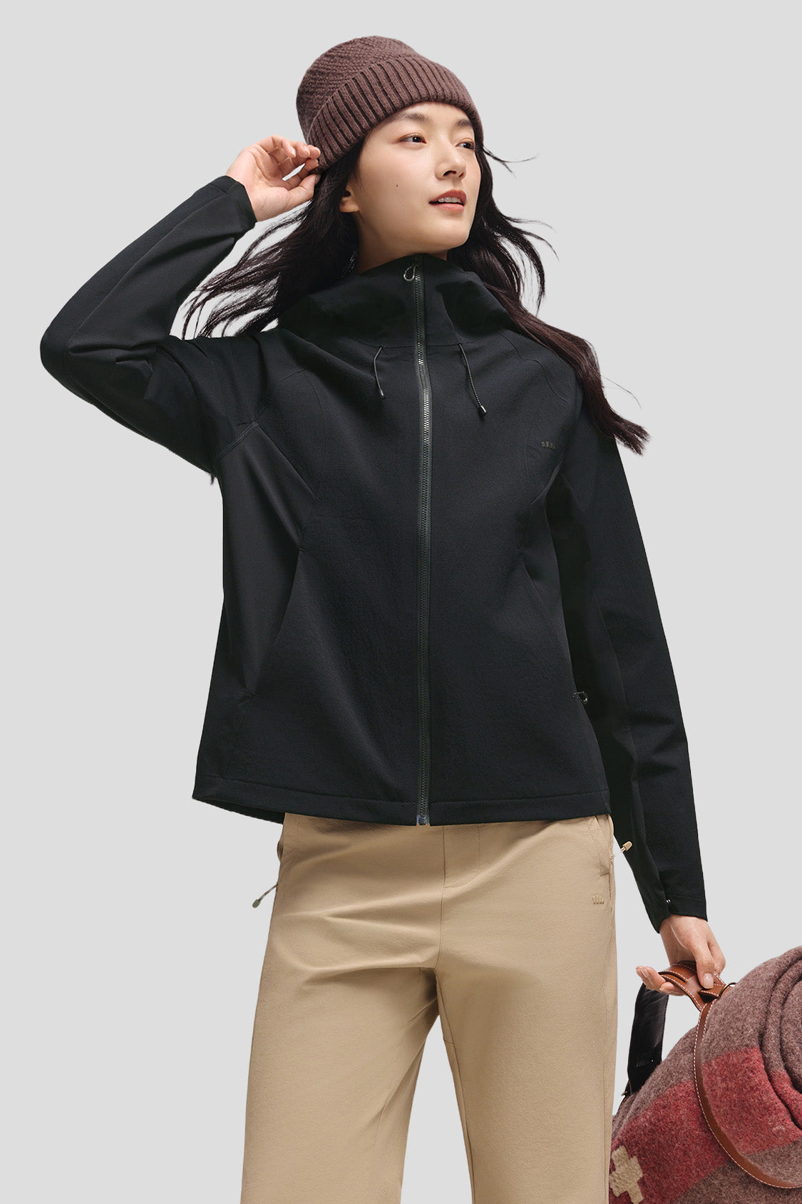 beneunder tritherm womens medium warmth 3 in 1 softshell down jacket #color_black