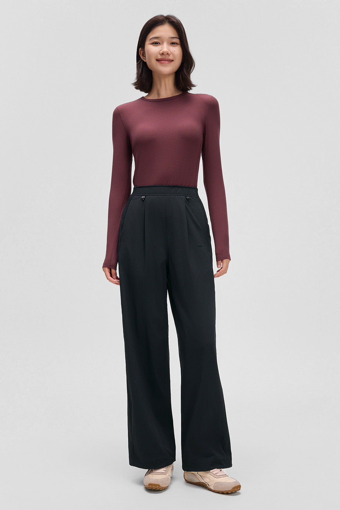 beneunder dewshield womens water repellent straight leg pants#color_black