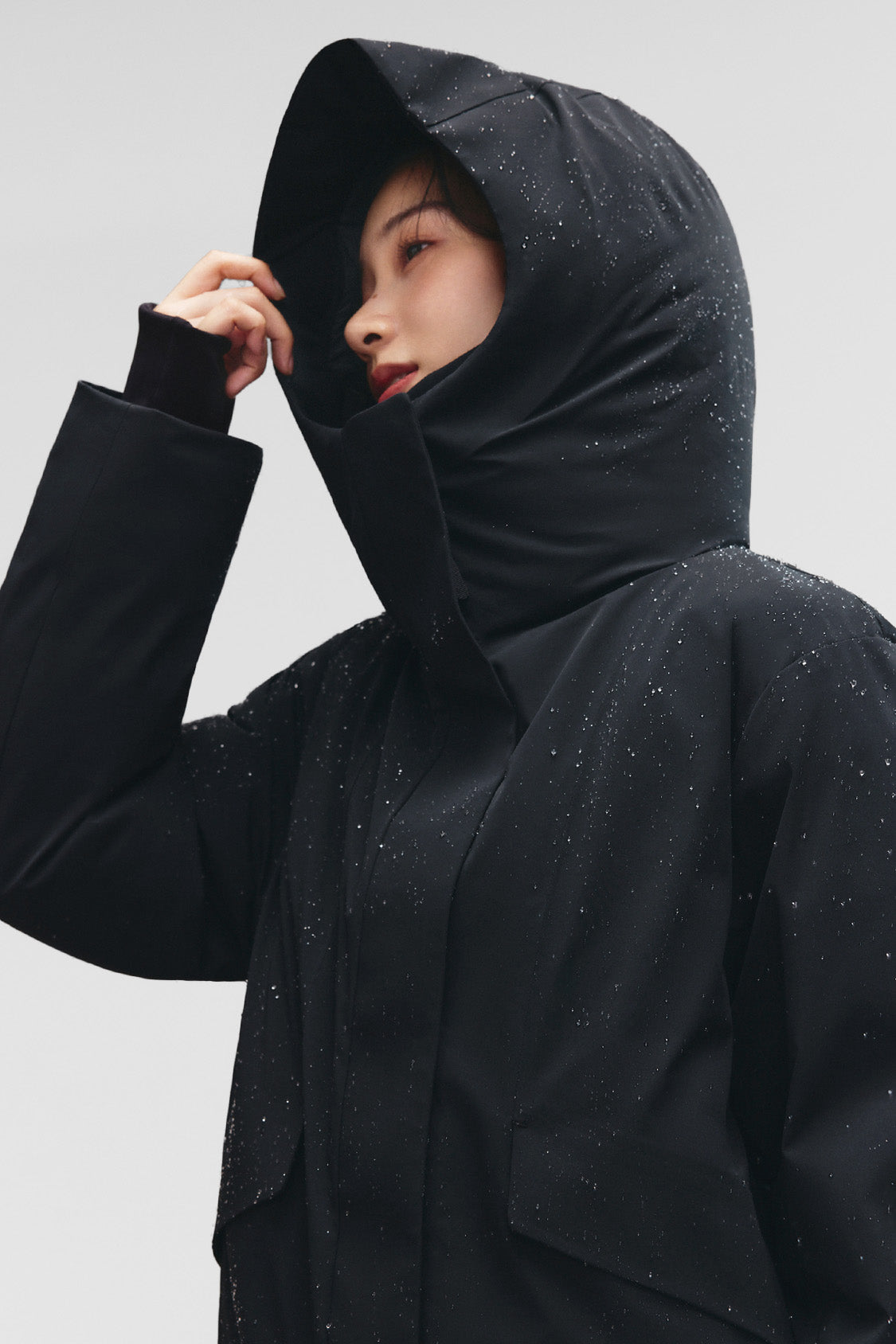 beneunder frostshield – women’s full-protection boxy down jacket (extra warm, long sleeve) #color_black