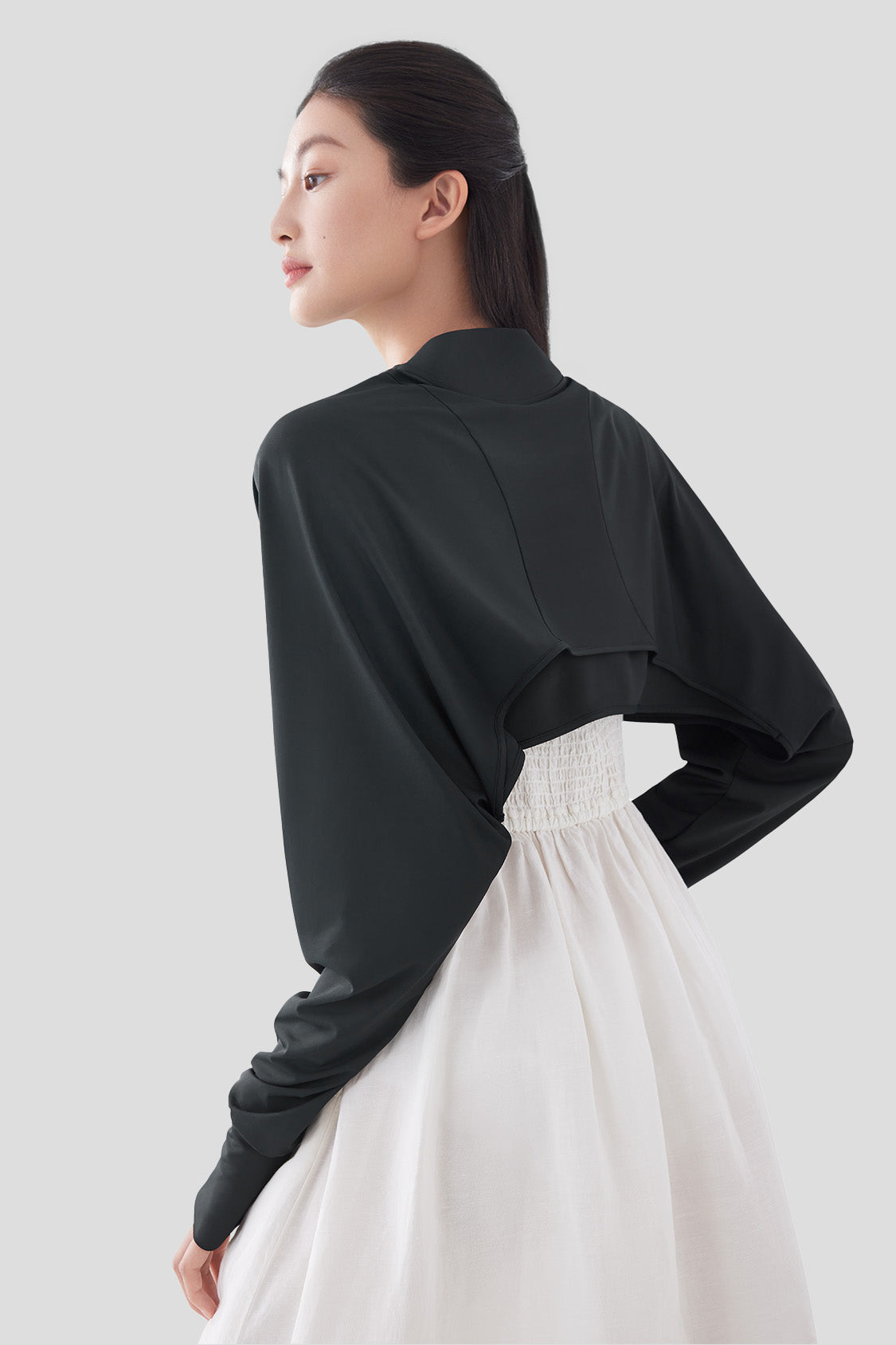 beneunder women's sun protection shawl upf50+ #color_black