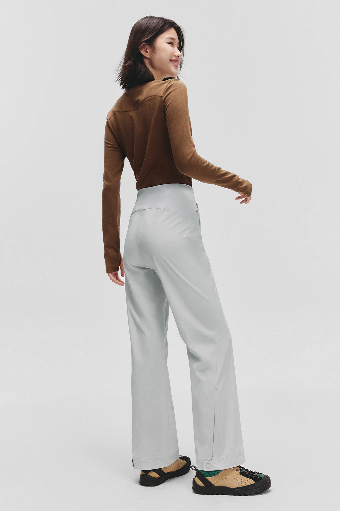 beneunder softflare womens softshell mini flare pants #color_blue gray