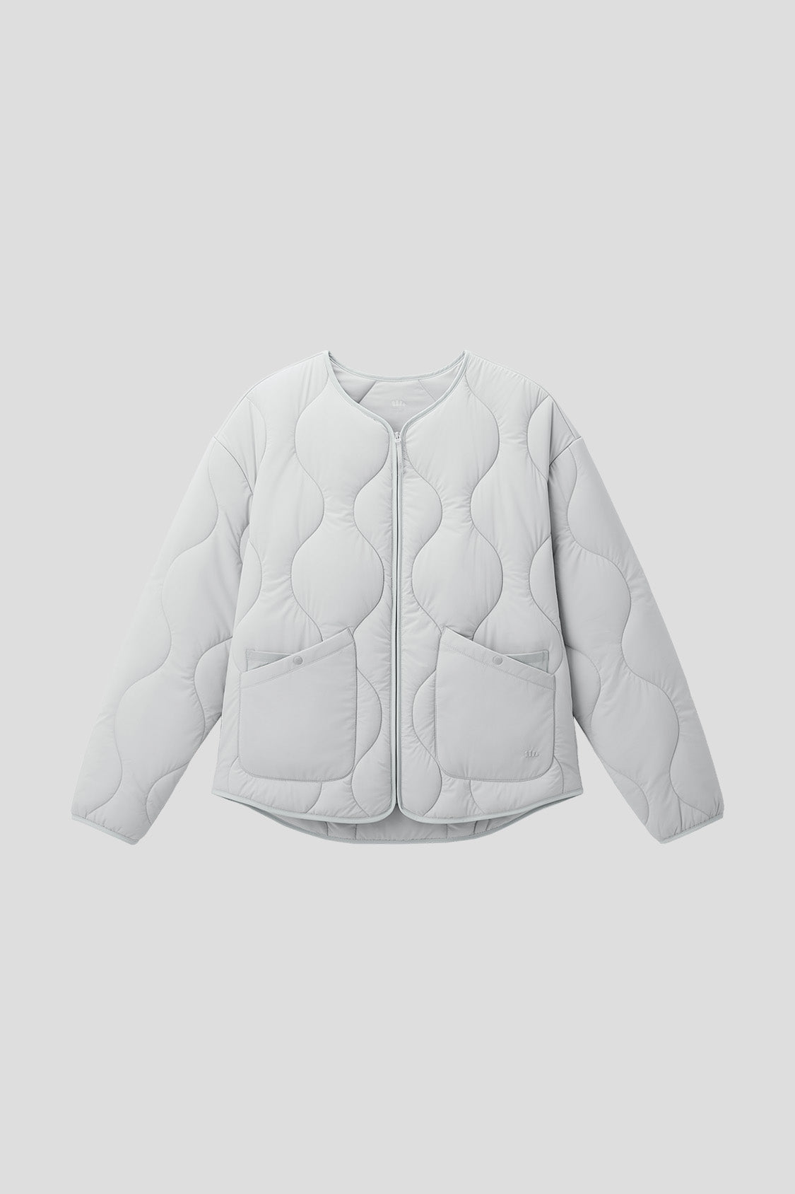 beneunder roundtrail womens medium warmth round neck fleece jacket #color_blue gray