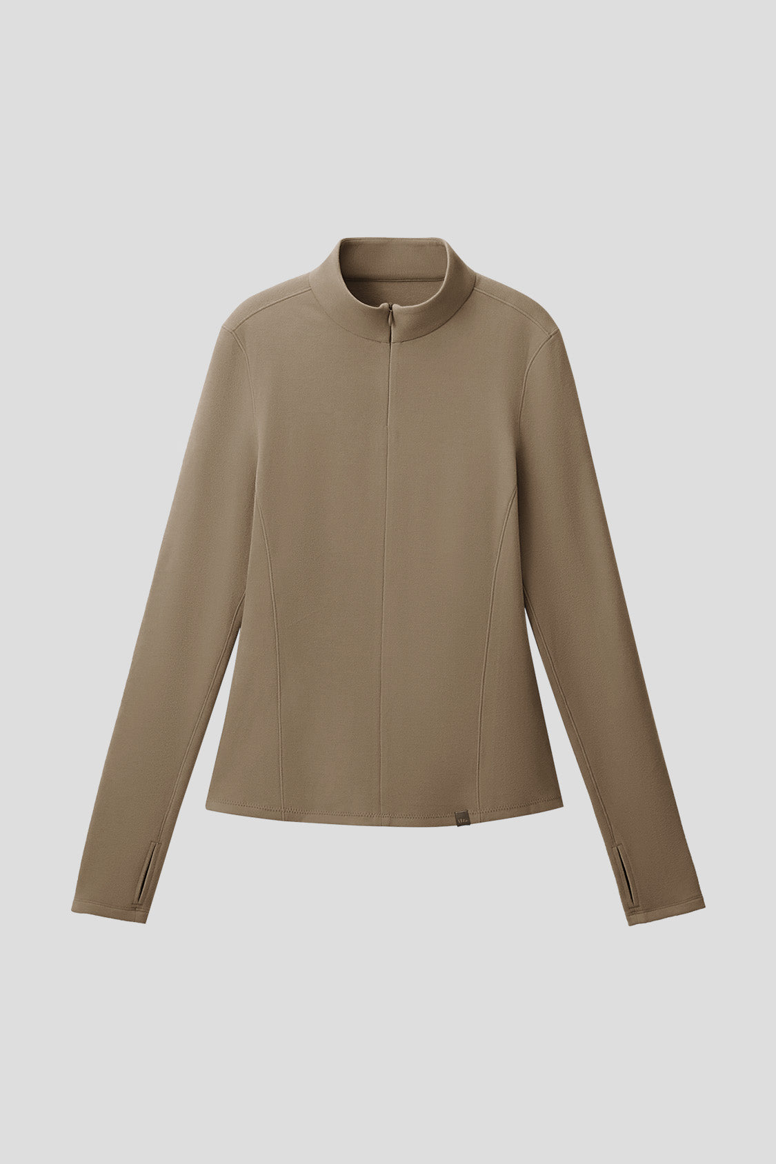 beneunder glacierzip womens medium warmth half zip fleece base layer #color_brown