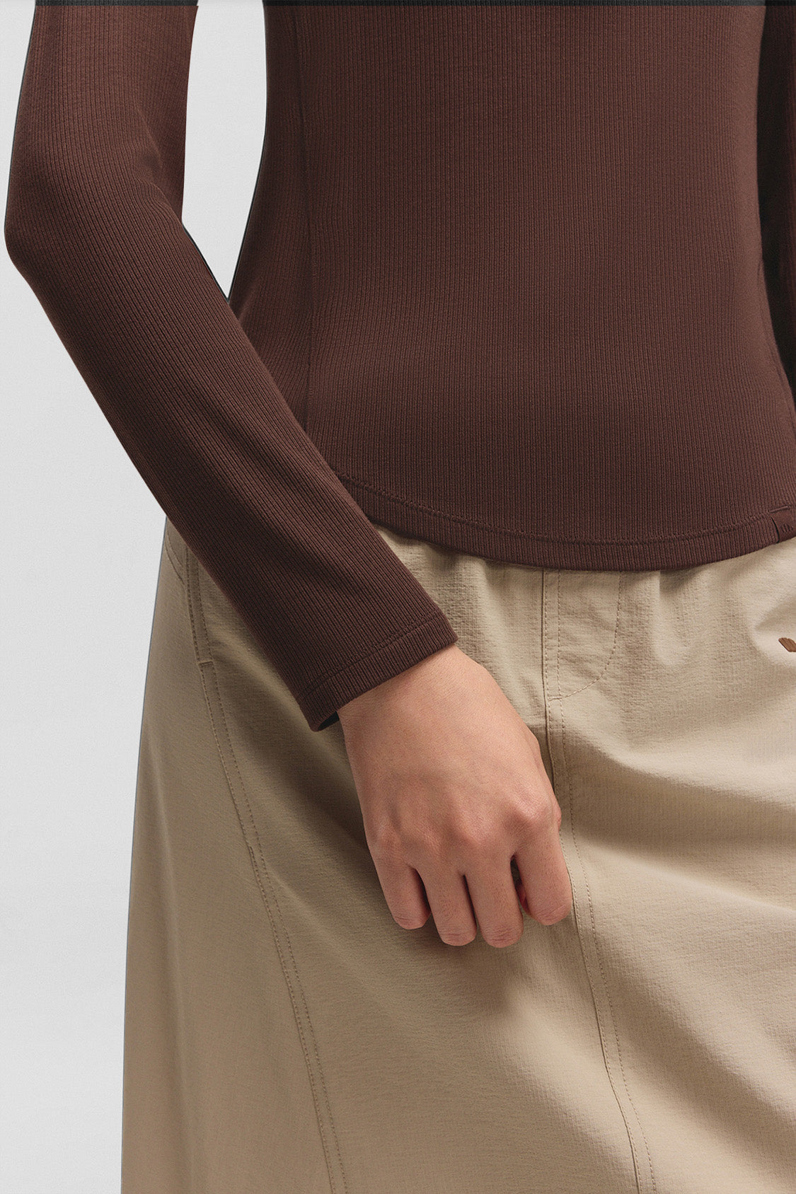 beneunder henleyhaven womens henley neck thermal base layer top #color_brown