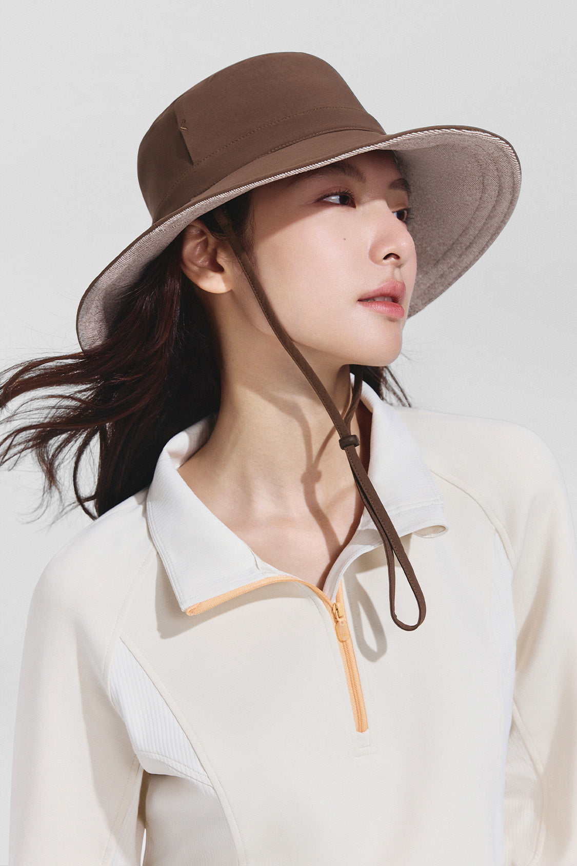 women’s dual-sided ventilated sun hat upf50+ #color_brown