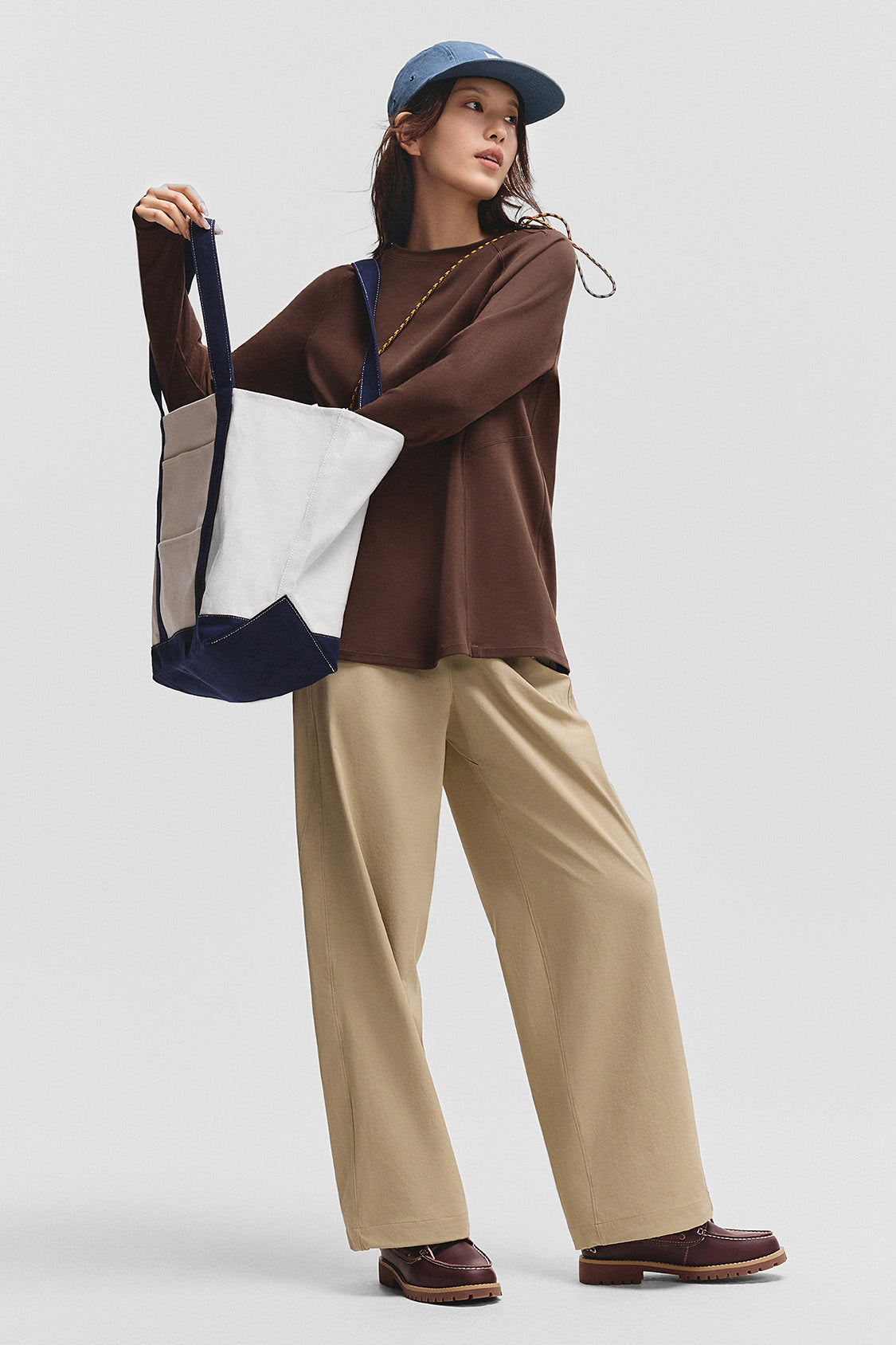 beneunder gopod womens memory cotton stretch long sleeve tee#color_brown