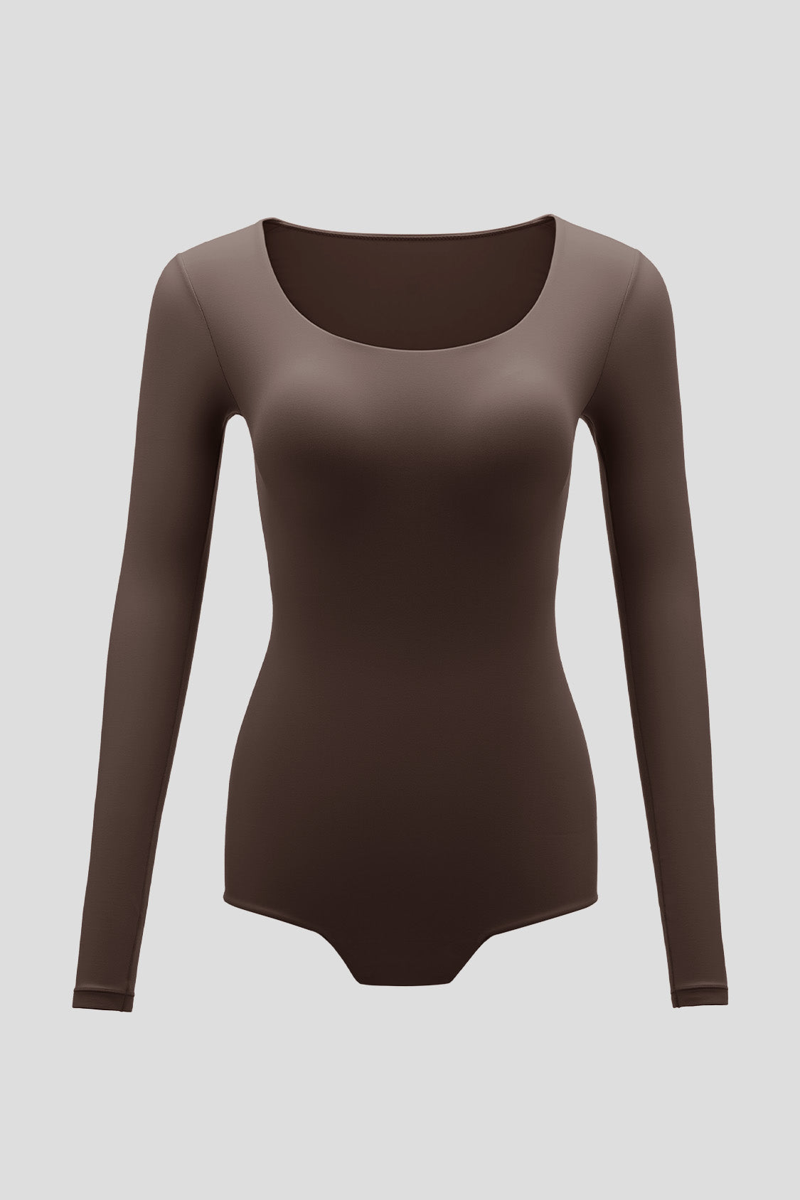 women's seamless bra-in shaping bodysuit top #color_brown