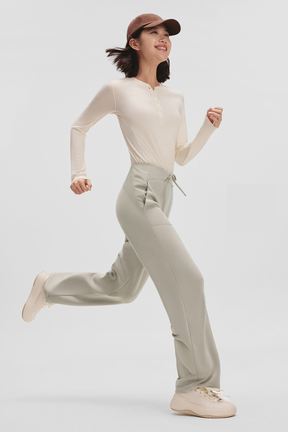 beneunder flexstraight womens high stretch straight leg pants #color_gray