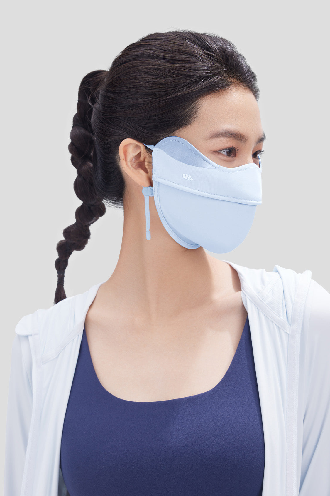 beneunder women's sun protection face cover upf50+ #color_dark mist blue