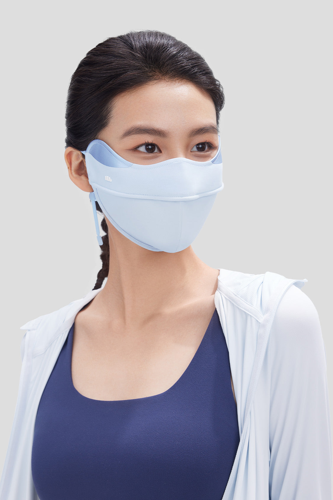 beneunder women's sun protection face cover upf50+ #color_dark mist blue