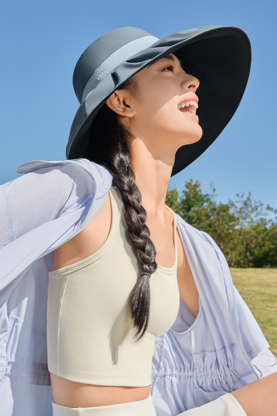 beneunder women's sun hats #color_deep blue gray