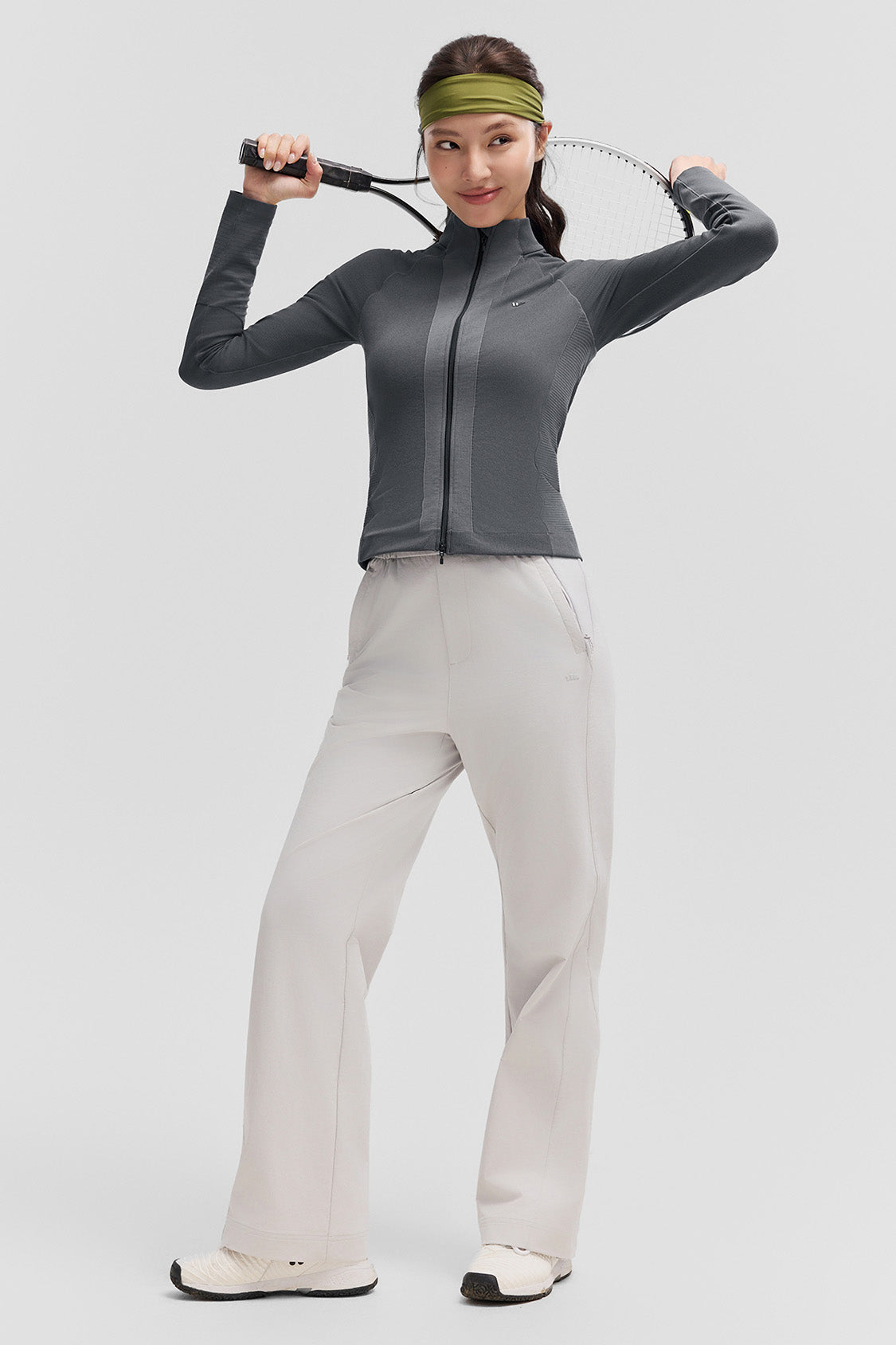 beneunder fullzipdry womens full zip quick dry shaping top #color_deep gray