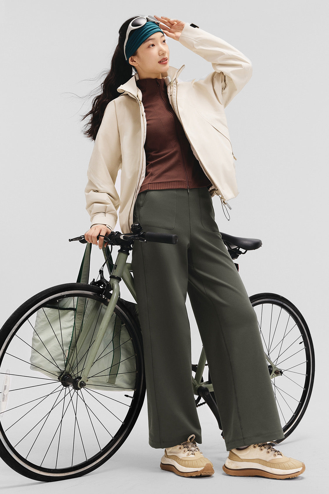 beneunder flowwarm – women’s high-stretch wide-leg thermal pants #color_deep gray