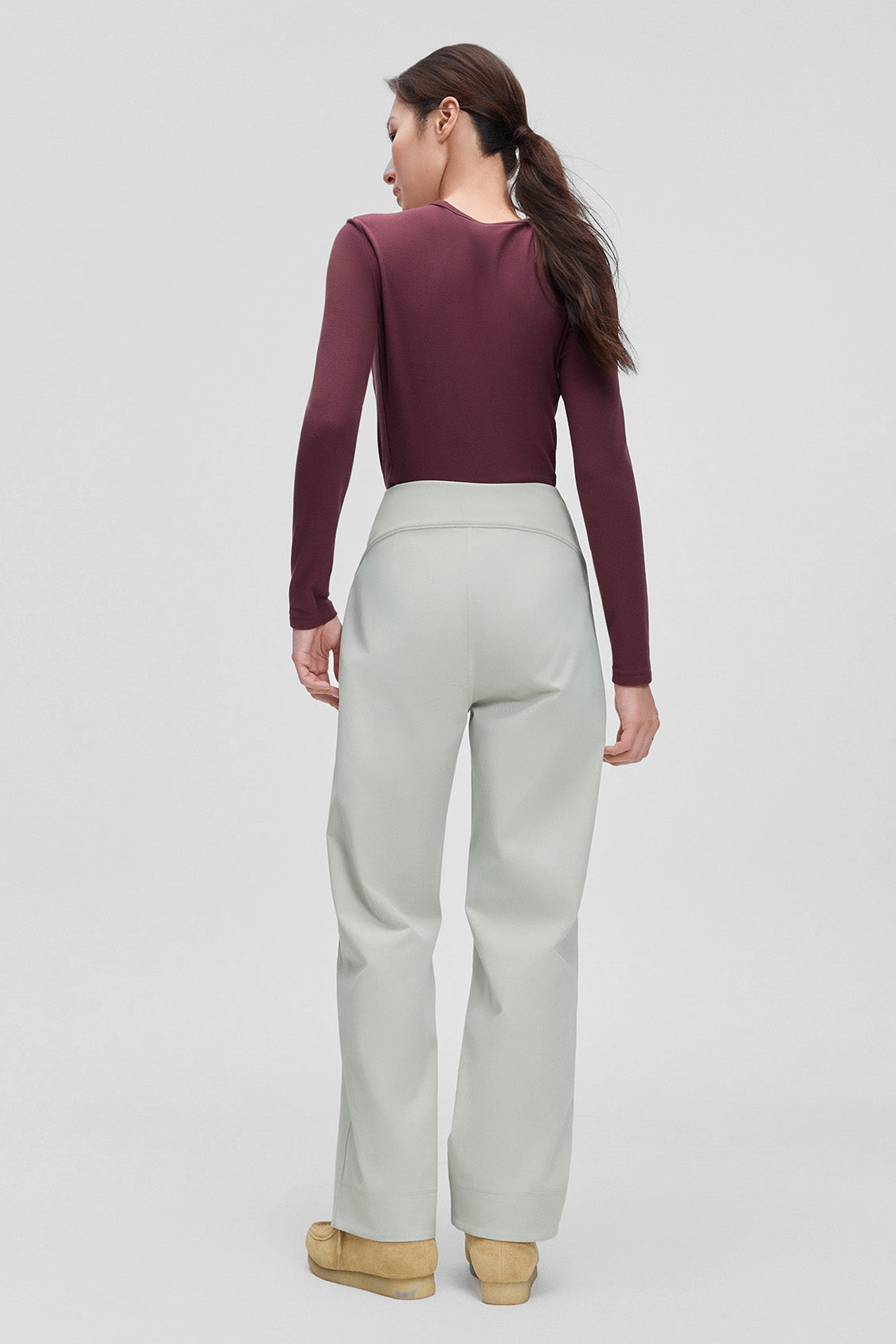 beneunder wrinkleaway womens easy care straight leg pants #color_light gray