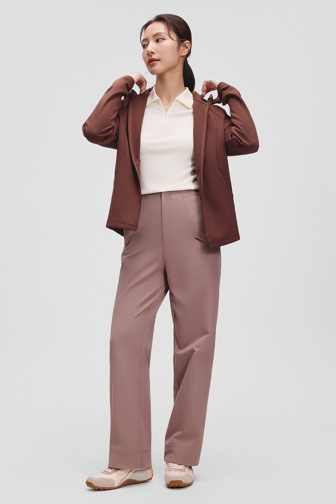 beneunder wrinkleaway womens easy care straight leg pants #color_dusty rose