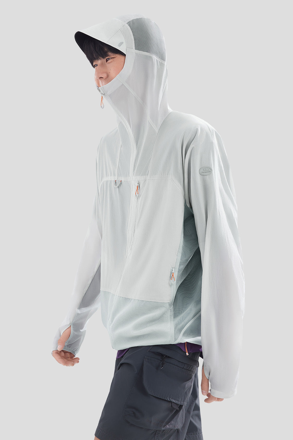 beneunder men's sun protection jacket upf50+ #color_galaxy gray