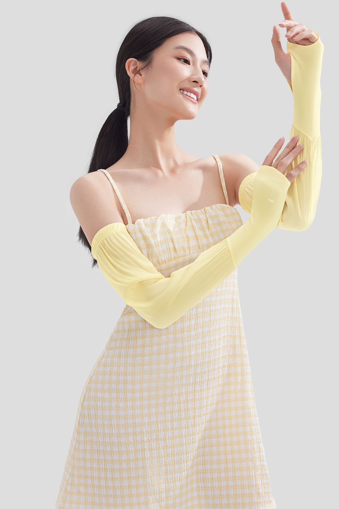 beneunder women's sun protection arm sleeves #color_gardenia yellow