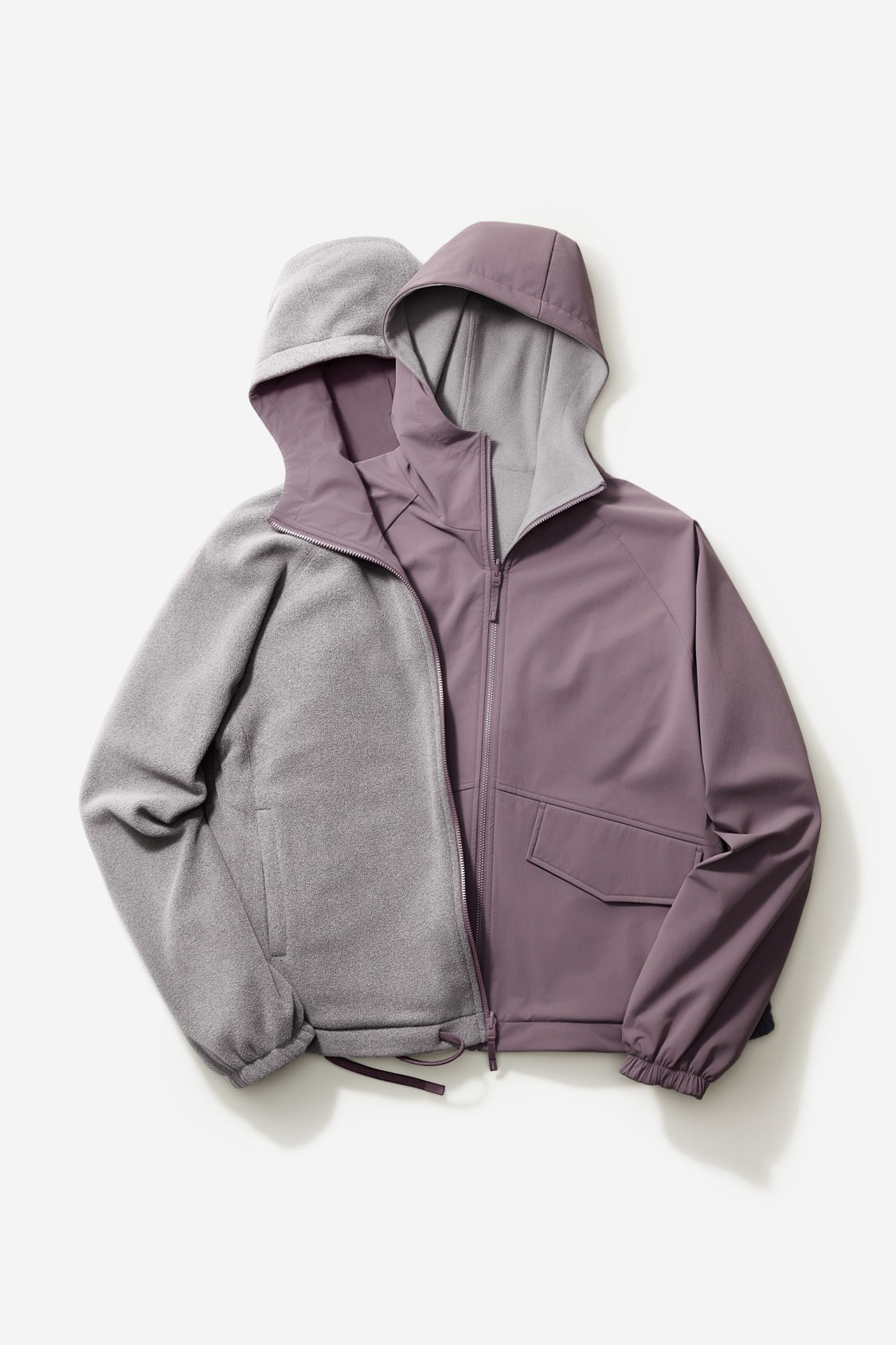 Veste réversible à capuche pour femme en polaire micro (chaleur moyenne) PM030