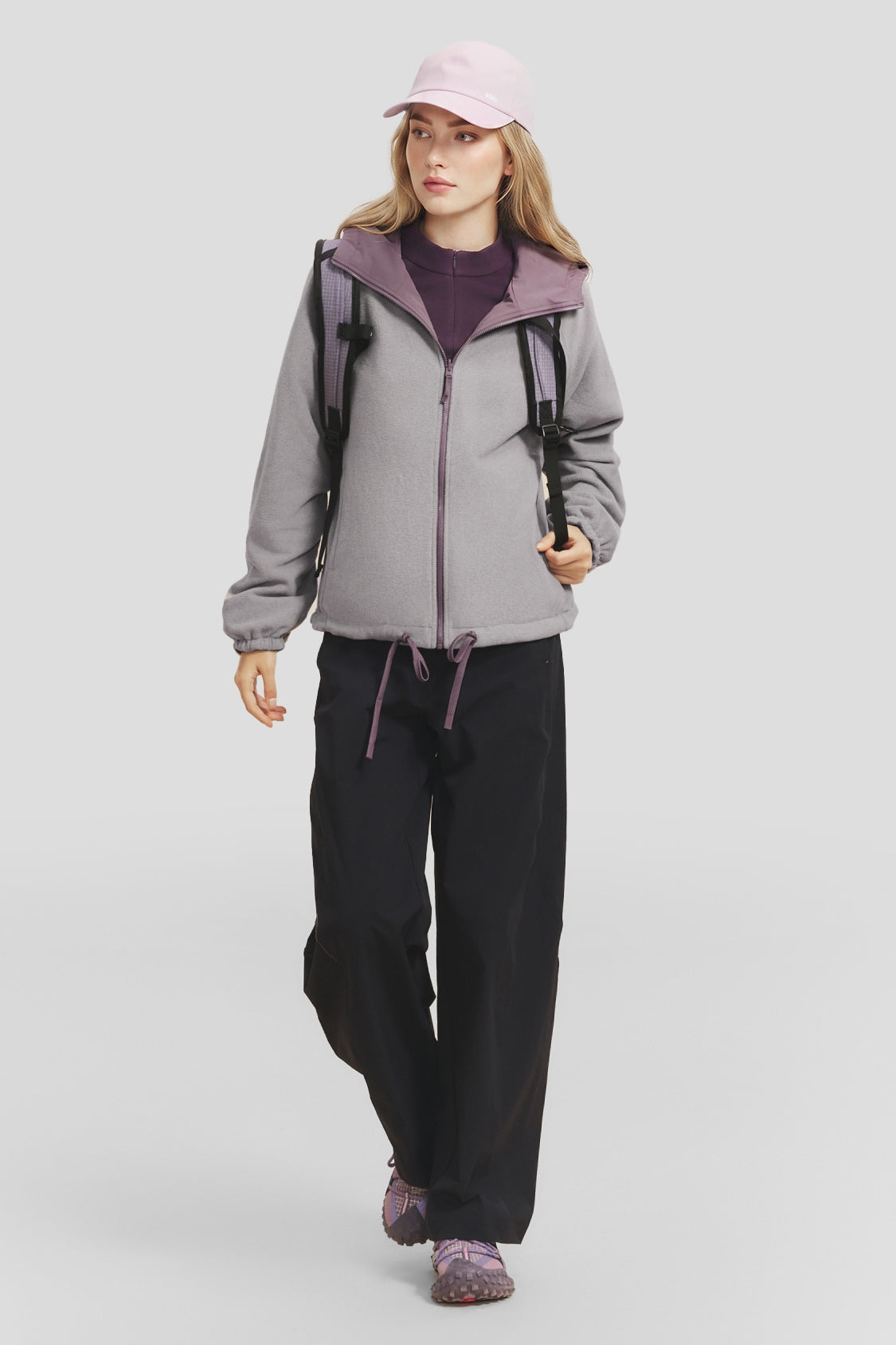 Veste réversible à capuche pour femme en polaire micro (chaleur moyenne) PM030