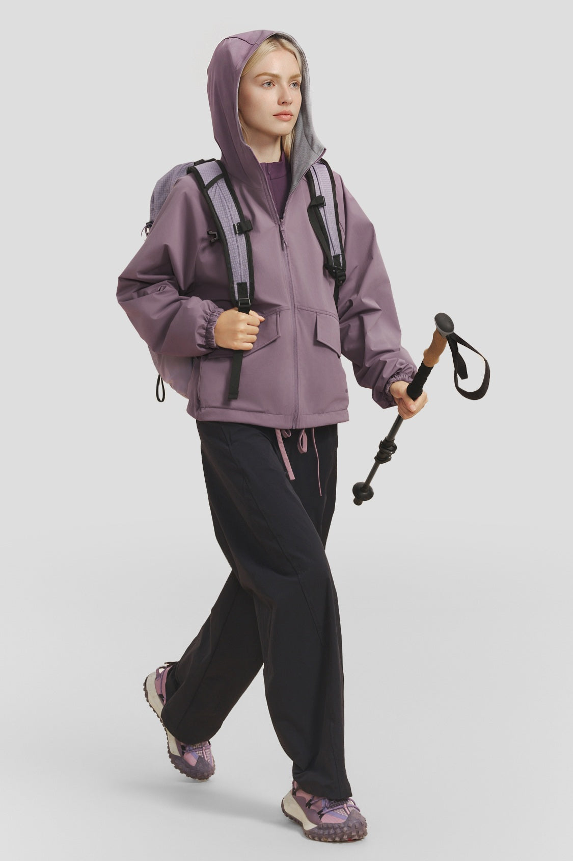 Veste réversible à capuche pour femme en polaire micro (chaleur moyenne) PM030