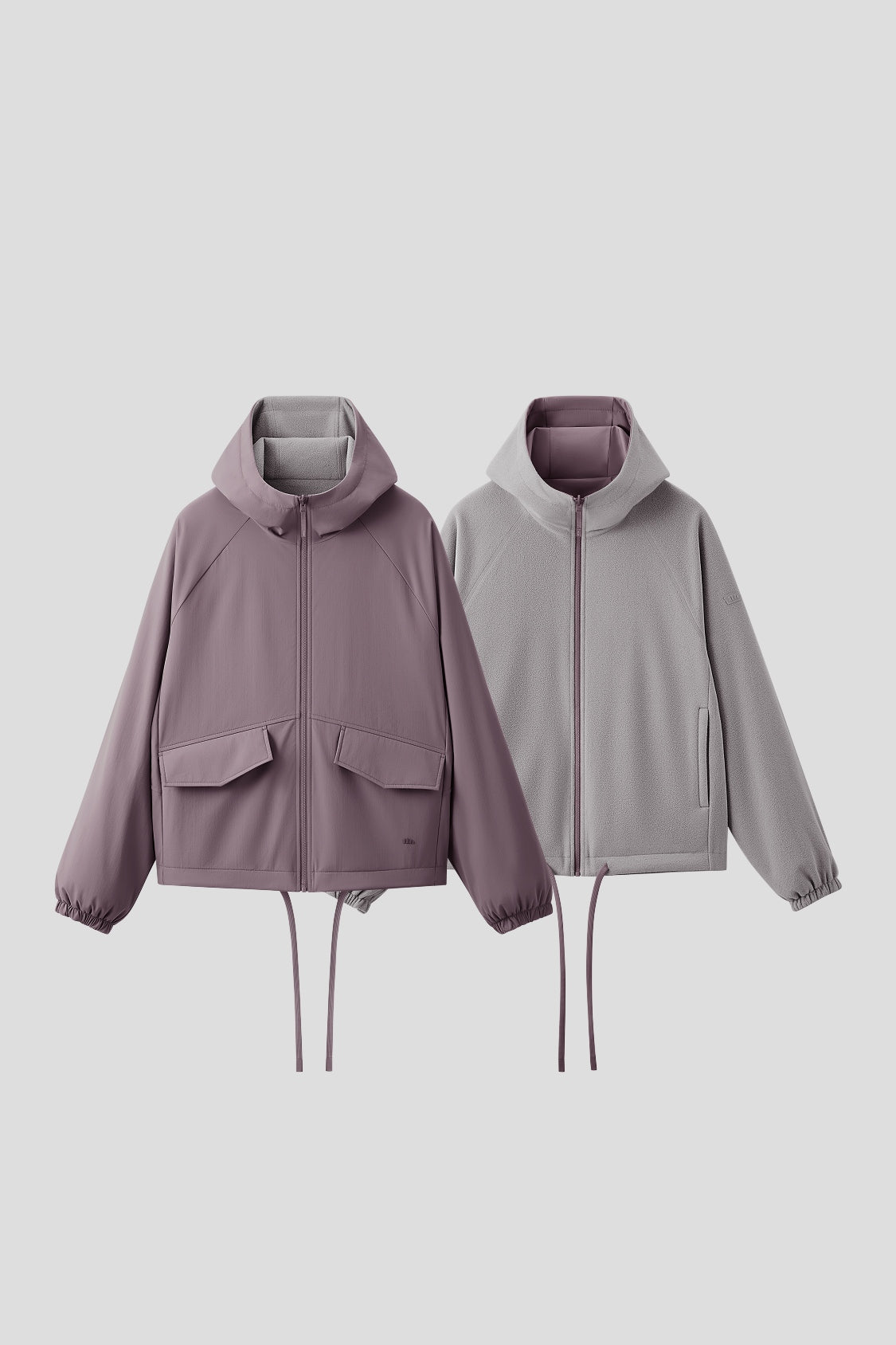 Veste réversible à capuche pour femme en polaire micro (chaleur moyenne) PM030