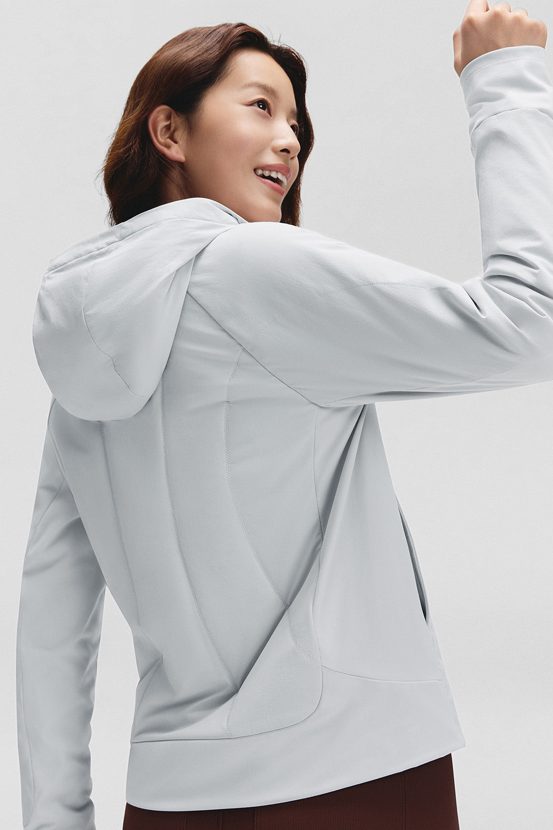 beneunder hoodbreeze womens medium warmth hooded stretch fleece jacket #color_gray